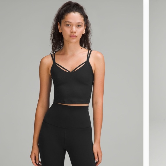 💕 2/$35 💕 NWOT Lululemon Align Strappy Ribbed Tank Top, black, size 4. - Picture 1 of 4